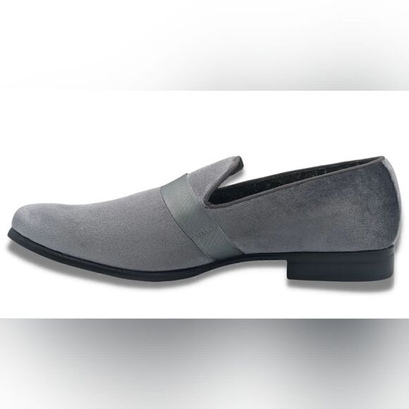 MONTIQUE MEN'S SOLID VELVET GREY FASHION SLIP-ON SHOE S91. - Picture 2 of 3